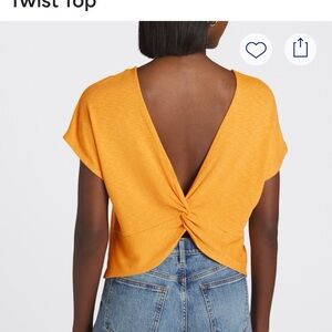 Threads 4 Thought Mustard Twist Back Crop Top
